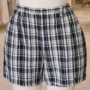Kim Rogers Black and White Plaid Shorts